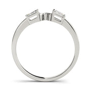 Fancy Baguette Half Eternity Ring in Gold & Platinum