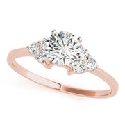 Heirloom Cluster Sides Round Diamond Engagement Ring in 10K/14K gold and platinum with certified lab-grown or natural diamonds
