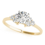 Heirloom Cluster Sides Round Diamond Engagement Ring in 10K/14K gold and platinum with certified lab-grown or natural diamonds