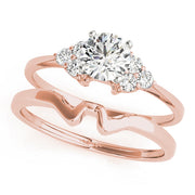 Heirloom Cluster Sides Round Diamond Engagement Ring in 10K/14K gold and platinum with certified lab-grown or natural diamonds