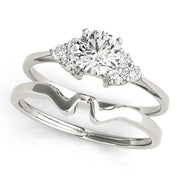 Heirloom Cluster Sides Round Diamond Engagement Ring in 10K/14K gold and platinum with certified lab-grown or natural diamonds