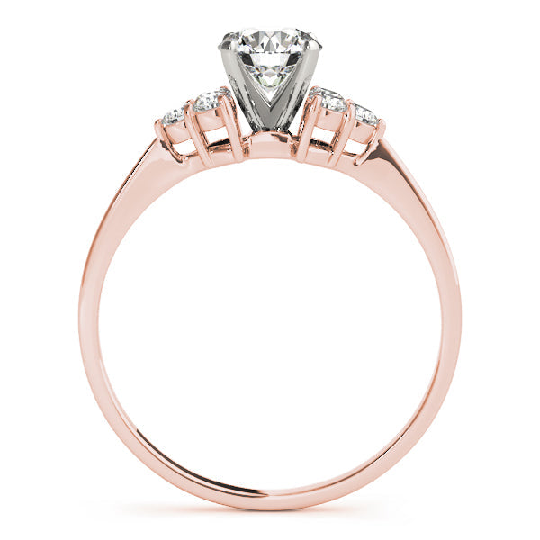 Heirloom Cluster Sides Round Diamond Engagement Ring in 10K/14K gold and platinum with certified lab-grown or natural diamonds