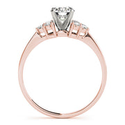 Heirloom Cluster Sides Round Diamond Engagement Ring in 10K/14K gold and platinum with certified lab-grown or natural diamonds