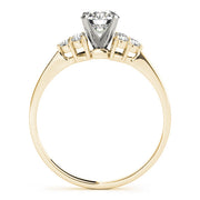 Heirloom Cluster Sides Round Diamond Engagement Ring in 10K/14K gold and platinum with certified lab-grown or natural diamonds