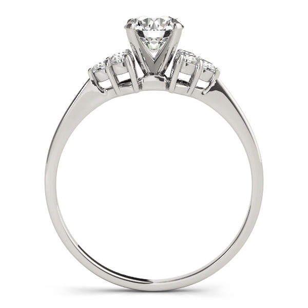 Heirloom Cluster Sides Round Diamond Engagement Ring in 10K/14K gold and platinum with certified lab-grown or natural diamonds