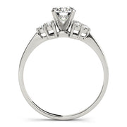 Heirloom Cluster Sides Round Diamond Engagement Ring in 10K/14K gold and platinum with certified lab-grown or natural diamonds