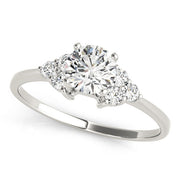 Heirloom Cluster Sides Round Diamond Engagement Ring in 10K/14K gold and platinum with certified lab-grown or natural diamonds