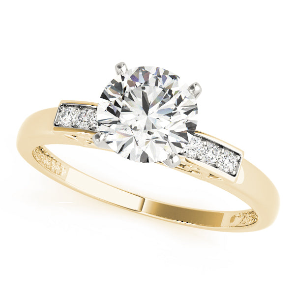 Luxe Channel-Set Round Diamond Engagement Ring in 10K/14K gold and platinum with certified lab-grown or natural diamonds