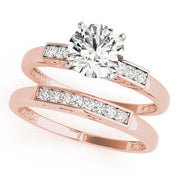 Luxe Channel-Set Round Diamond Engagement Ring in 10K/14K gold and platinum with certified lab-grown or natural diamonds