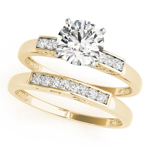 Luxe Channel-Set Round Diamond Engagement Ring in 10K/14K gold and platinum with certified lab-grown or natural diamonds