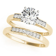 Luxe Channel-Set Round Diamond Engagement Ring in 10K/14K gold and platinum with certified lab-grown or natural diamonds