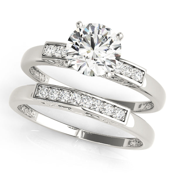 Luxe Channel-Set Round Diamond Engagement Ring in 10K/14K gold and platinum with certified lab-grown or natural diamonds