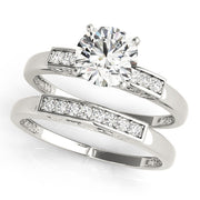 Luxe Channel-Set Round Diamond Engagement Ring in 10K/14K gold and platinum with certified lab-grown or natural diamonds