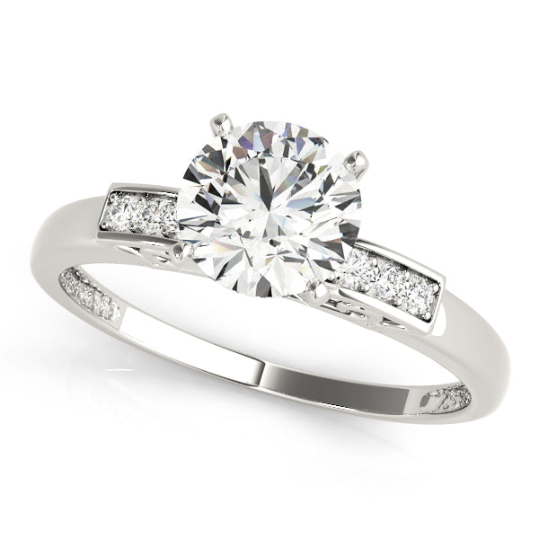 Luxe Channel-Set Round Diamond Engagement Ring in 10K/14K gold and platinum with certified lab-grown or natural diamonds
