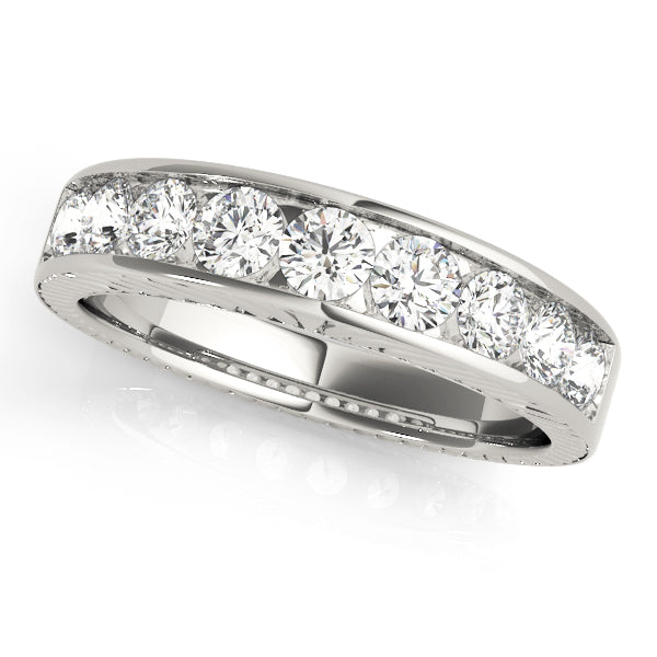 Channel Set Half Eternity Ring in Gold & Platinum