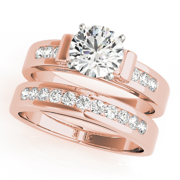 Iconic Channel-Set Round Diamond Engagement Ring in 10K/14K gold and platinum with certified lab-grown or natural diamonds