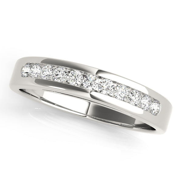 Channel Set Half Eternity Ring in Gold & Platinum