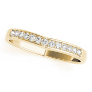 Curved Bands Half Eternity Ring in 10K/14K gold and platinum with certified lab-grown or natural diamonds
