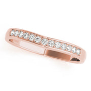 Curved Bands Half Eternity Ring in Gold & Platinum