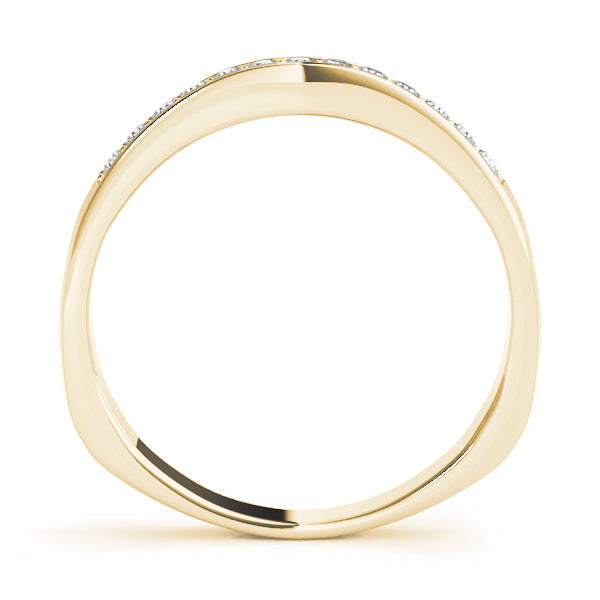 Curved Bands Half Eternity Ring in Gold & Platinum