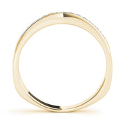 Curved Bands Half Eternity Ring in Gold & Platinum