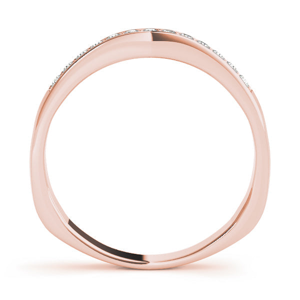 Curved Bands Half Eternity Ring in Gold & Platinum