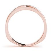 Curved Bands Half Eternity Ring in Gold & Platinum