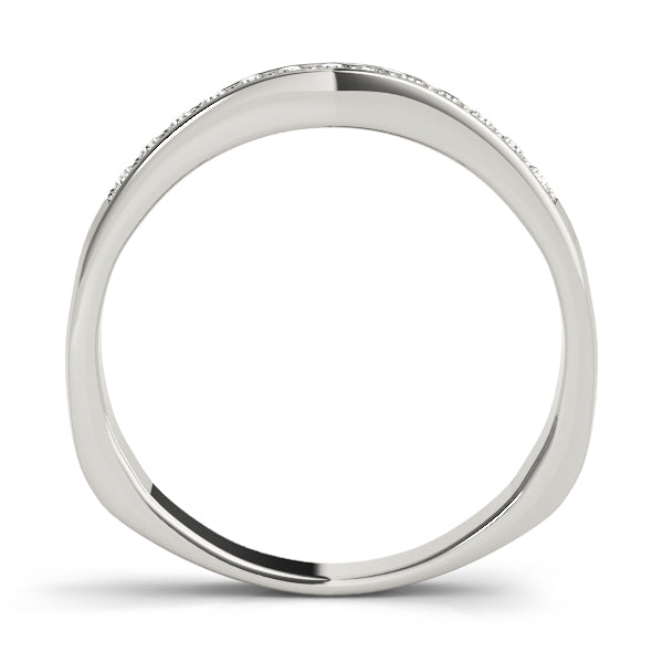 Curved Bands Half Eternity Ring in Gold & Platinum