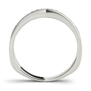 Curved Bands Half Eternity Ring in Gold & Platinum