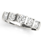 5-Stone Bar Set Half Eternity Ring in Gold & Platinum