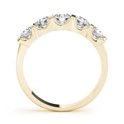 5-Stone Bar Set Half Eternity Ring in Gold & Platinum