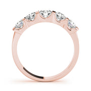 5-Stone Bar Set Half Eternity Ring in Gold & Platinum