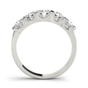 5-Stone Bar Set Half Eternity Ring in Gold & Platinum