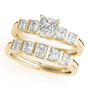 Exquisite Fancy Shape Baguette Princess Diamond Engagement Ring in 10K/14K gold and platinum with certified lab-grown or natural diamonds
