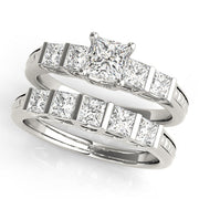Exquisite Fancy Shape Baguette Princess Diamond Engagement Ring in 10K/14K gold and platinum with certified lab-grown or natural diamonds