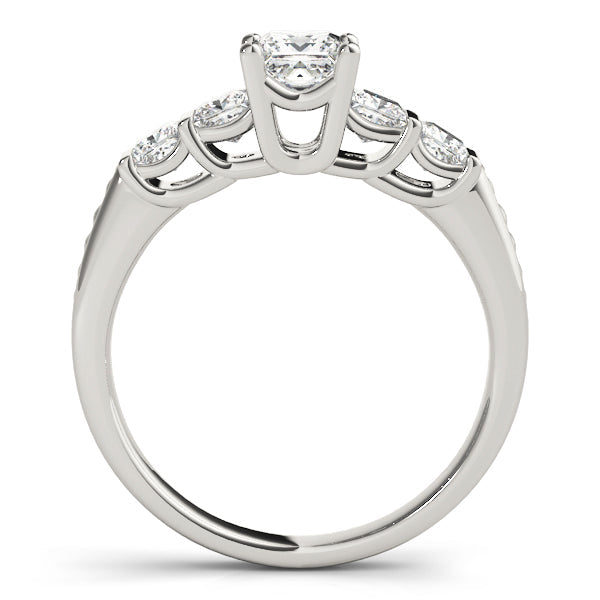 Exquisite Fancy Shape Baguette Princess Diamond Engagement Ring in 10K/14K gold and platinum with certified lab-grown or natural diamonds