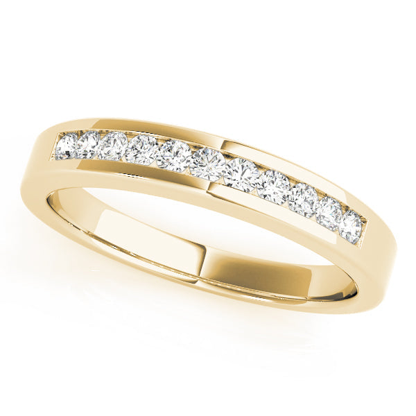Single Row Channel Set Half Eternity Ring in 10K/14K gold and platinum with certified lab-grown or natural diamonds