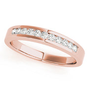 Single Row Channel Set Half Eternity Ring in Gold & Platinum