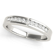 Single Row Channel Set Half Eternity Ring in Gold & Platinum