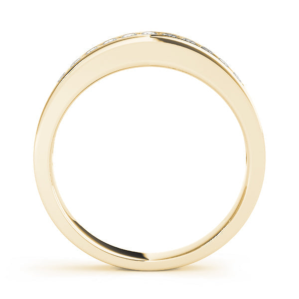 Single Row Channel Set Half Eternity Ring in Gold & Platinum