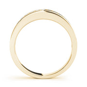 Single Row Channel Set Half Eternity Ring in Gold & Platinum