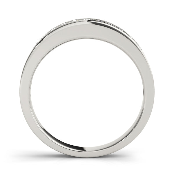 Single Row Channel Set Half Eternity Ring in Gold & Platinum