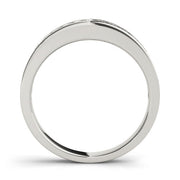 Single Row Channel Set Half Eternity Ring in Gold & Platinum