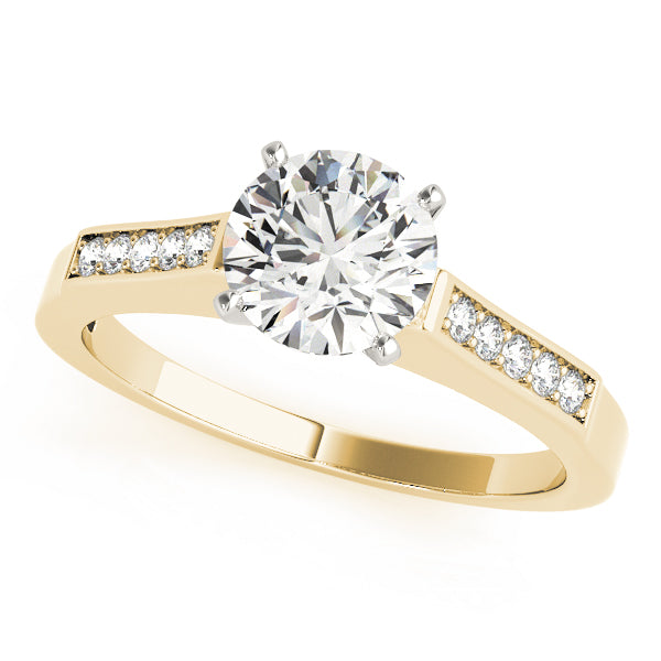 Regal Channel-Set Round Diamond Engagement Ring in 10K/14K gold and platinum with certified lab-grown or natural diamonds