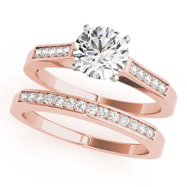 Regal Channel-Set Round Diamond Engagement Ring in 10K/14K gold and platinum with certified lab-grown or natural diamonds