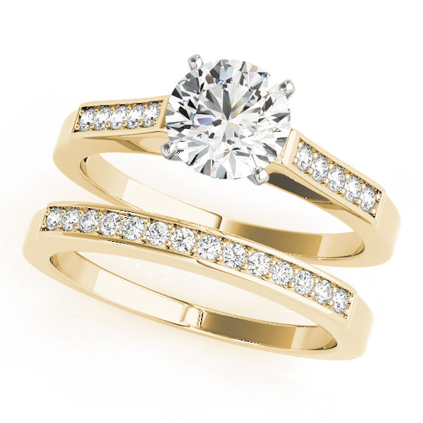 Regal Channel-Set Round Diamond Engagement Ring in 10K/14K gold and platinum with certified lab-grown or natural diamonds