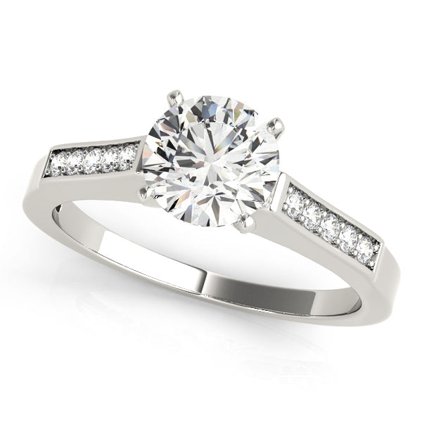 Regal Channel-Set Round Diamond Engagement Ring in 10K/14K gold and platinum with certified lab-grown or natural diamonds