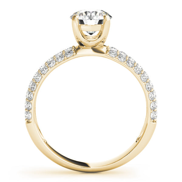 Sophisticated Pave Round Diamond Engagement Ring in 10K/14K gold and platinum with certified lab-grown or natural diamonds
