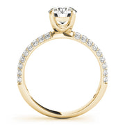 Sophisticated Pave Round Diamond Engagement Ring in 10K/14K gold and platinum with certified lab-grown or natural diamonds