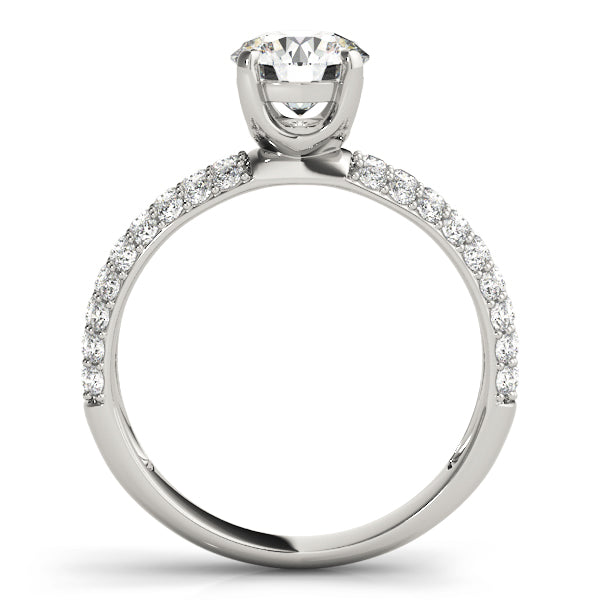 Sophisticated Pave Round Diamond Engagement Ring in 10K/14K gold and platinum with certified lab-grown or natural diamonds